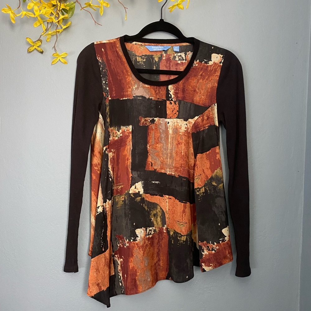 Simply Vera Vera Wang long sleeve Blouse Brown XS